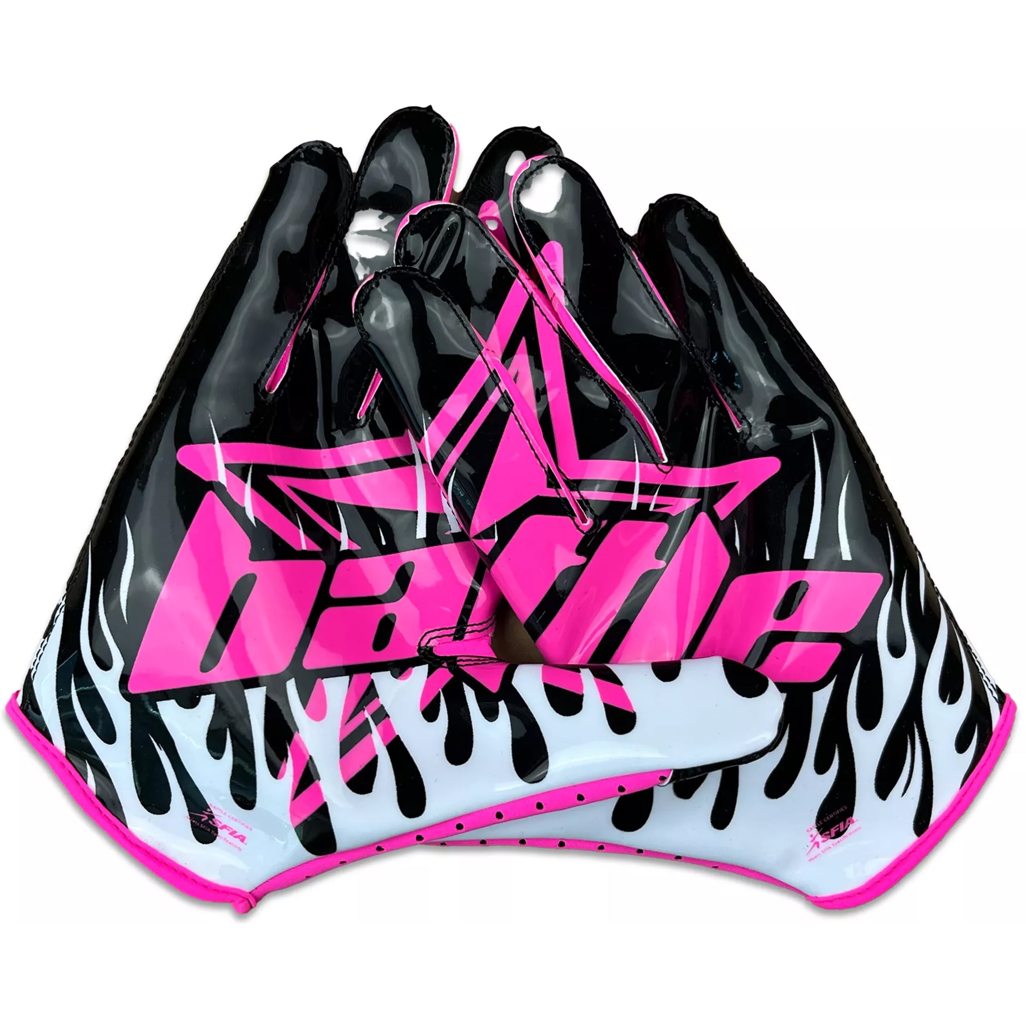 Battle Sports Adult "Astro" Doom Speed Receiver Football Gloves - Black/Pink - Large