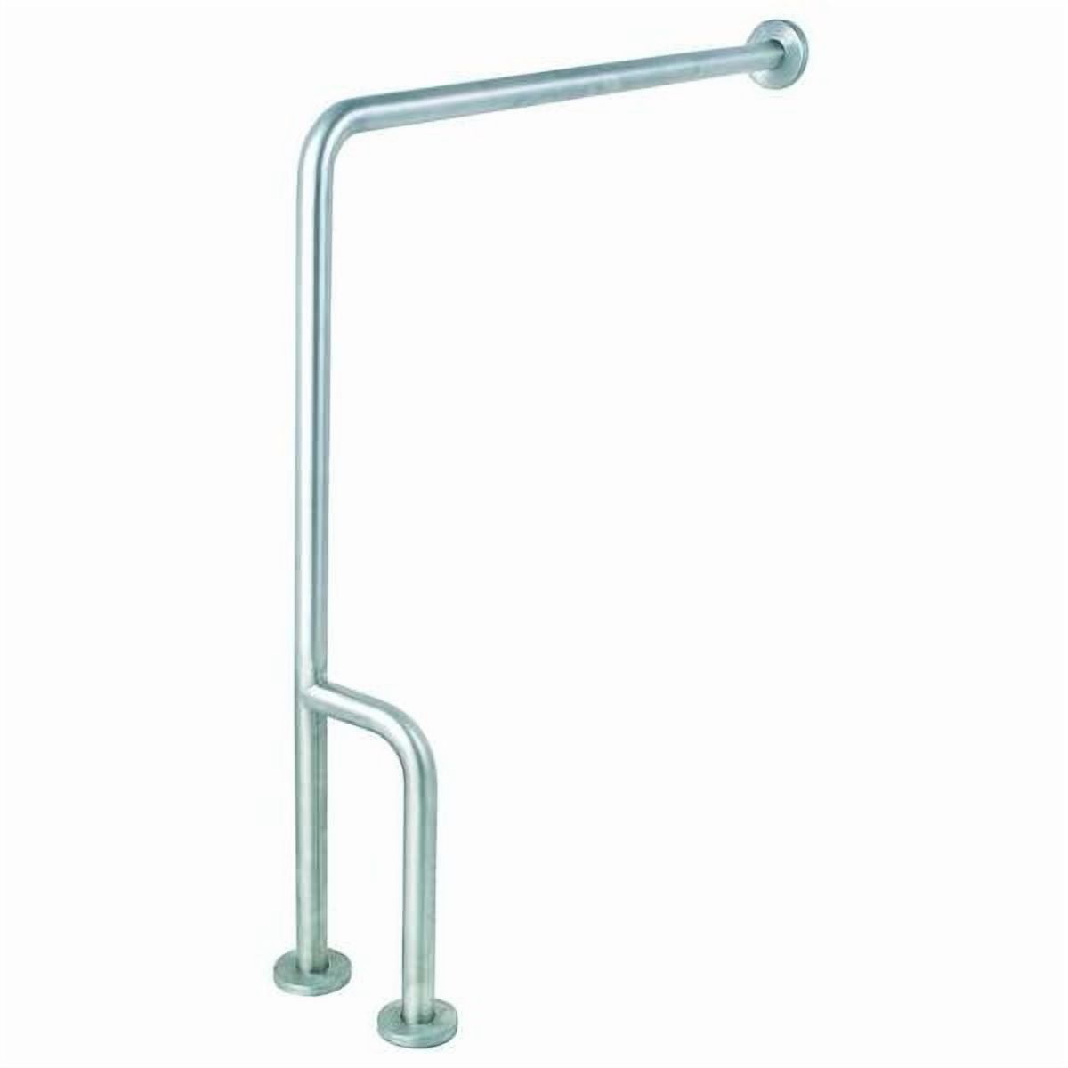 Wall Mounted, Right Grab Bar Floor-to-Wall, 30" L, Stainless Steel, Satin 4WMG8