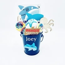Timeless Desserts Shark Gift Basket for Kids Personalized Birthday Gift Basket Crafts Blue