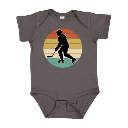 

Inktastic Hockey Player Retro Sunset Gift Baby Boy or Baby Girl Bodysuit