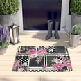 thumbnail image 2 of Pioneer Flower Floral Print Flannel Non Slip Door Rugs,Washable Door Mats Indoor,Decorative Door Mats,Dirt-Resistant and Absorbent Doormat for Entrance,Bedroom,Kitchen,Bathroom,31.5"x17", 2 of 4