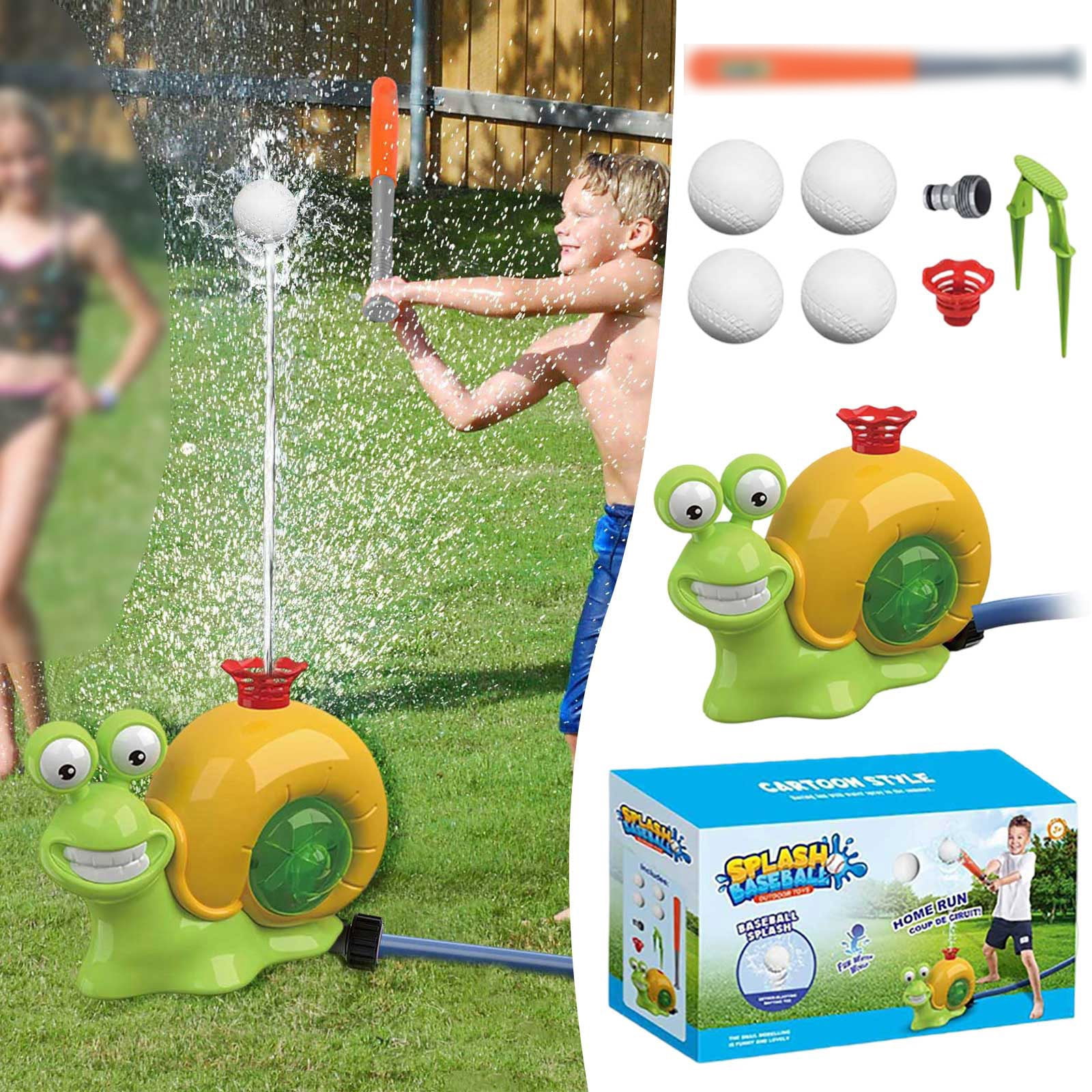 Water Sprinkler Baseball Set for Kids Outdoor Toy for Water Play Ideal for Yard and Backyard Activities Summer Game for Children Over 7