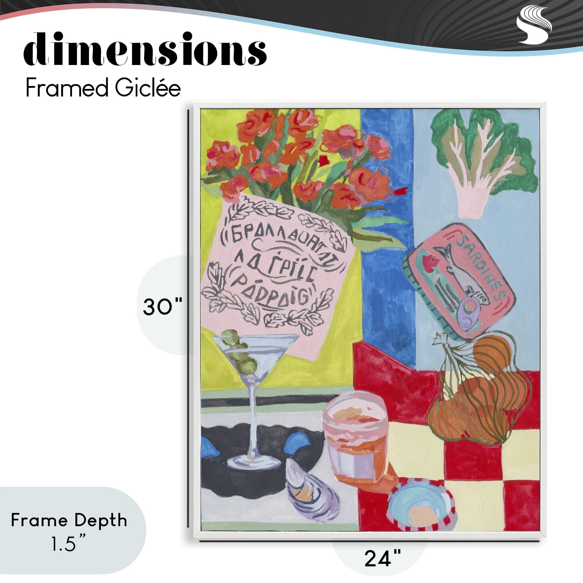 Stupell Industries Kitchen Checkered Still Life White Framed Giclee Art, design by Melissa Wang