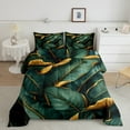 thumbnail image 2 of Manfei Green Gold Leaves Queen Comforter Set,Tropical Plant Monstera Bedding Sets,Natural Botanical Theme Bedding Comforter Set For Teens,Breathable Home Decor Reversible,3pcs, 2 of 8