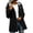 Black, variant on Womens Waterproof Jacket Color Block Midi Length Lined Hooded Windbreaker Outdoor Coat Gray Size M