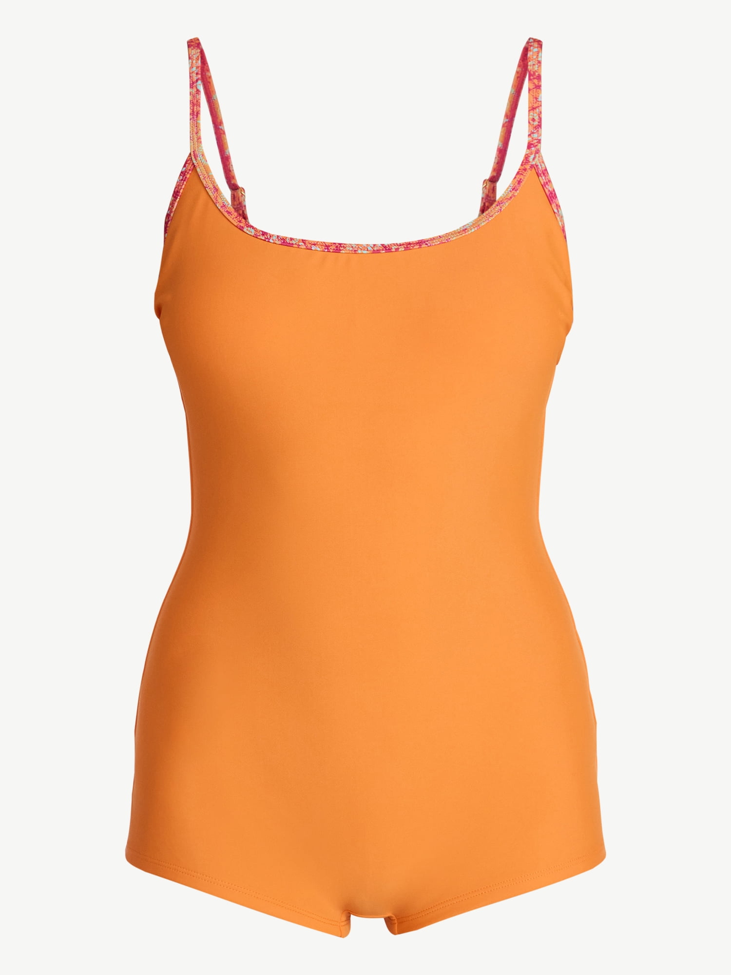No Boundaries Ohana Scoop Neck Romper One-Piece Swimsuit, Women's XXS-XXL
