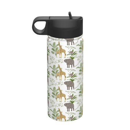 

Ocsxa Jungle Animal Print 18 oz Insulated Water Bottle With Straw Stainless Steel Sports Water Cup Flask Wide Mouth Travel Thermal Mug for Home Office or Car