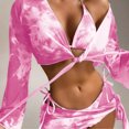 thumbnail image 2 of Bikini sexy dividido teñido anudado traje de baño de cuatro piezas bikini mujer., 2 of 5