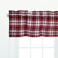 thumbnail image 2 of Fireside Classic Red & Black Plaid 100% Cotton Set of 2 Curtain Valance 16" x 72", 2 of 4