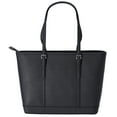 thumbnail image 3 of Michael Kors Jet Set Travel Large Leather Top Zip Shoulder Tote Black, 3 of 4