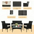 thumbnail image 2 of Tappio 4 Piece Patio Conversation Wicker Furniture Set, Porch Furniture Outdoor Sectional Furniture Set w/Side Table & Cushions, Wicker Sofa Garden Conversation Set for Yard Pool Backyard,Black/Beige, 2 of 10