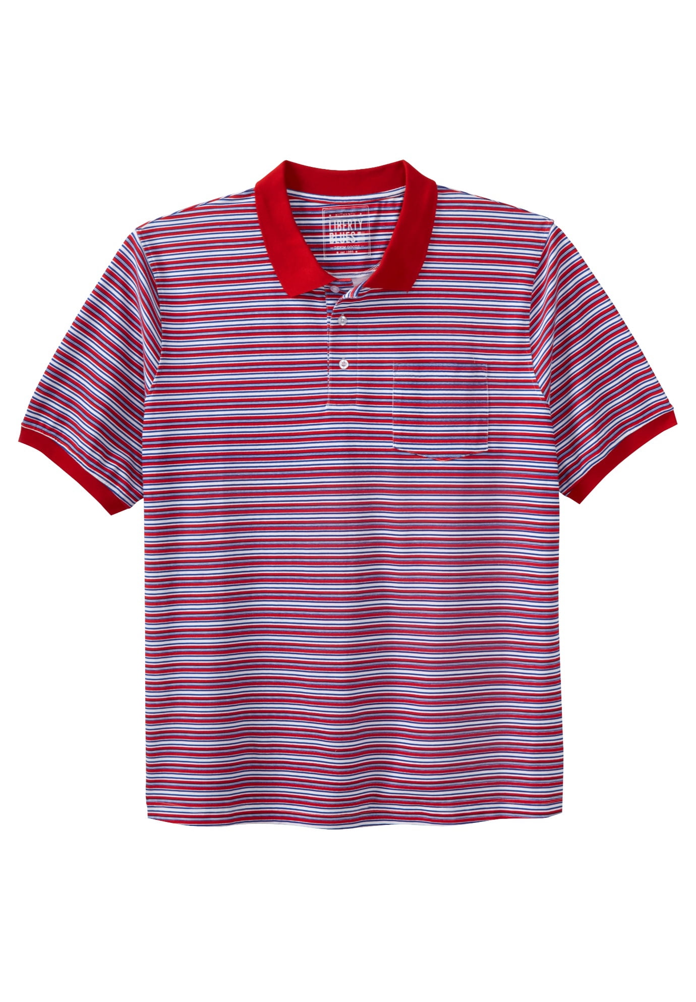 Liberty Blues Men's Big & Tall ™ ShrinkLess™ Pocket Piqué Polo Shirt