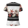 thumbnail image 6 of Fuzoiu Starfishes Shells Print Women's V-Neck T-Shirt,Women's Short Sleeve Top, Comfortable for Work, Leisure, and Sports, 6 of 7