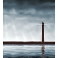 thumbnail image 3 of Lighthouse Duvet Cover Set, Foggy Atmosphere Marine Life Navigation Journey Seascape Digital Style, Decorative 2 Piece Bedding Set with 1 Pillow Shams, Twin Size, Bluegrey Chocolate, by Ambesonne, 3 of 3