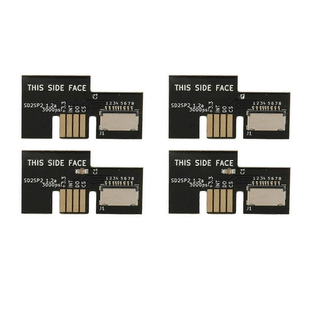 Micro Storage Card Adapter for Game Console Memory Card Reader for GC SD2SP2 SDLoad SDL 4pcs Black