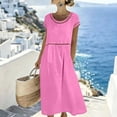 thumbnail image 3 of Cmfcve Women's Summer Dresses Casual Cotton Gauze Dresses Short Sleeve Loose Fit Eyelet Dress, 3 of 8