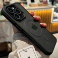 thumbnail image 1 of Luxury Matte Frosted Bicolor Magnetic Phone Case For iPhone 16 15 14 13 12 Pro Max Plus Translucent Wireless Charge Hard Cover black For iPhone 16 ProMax, 1 of 6