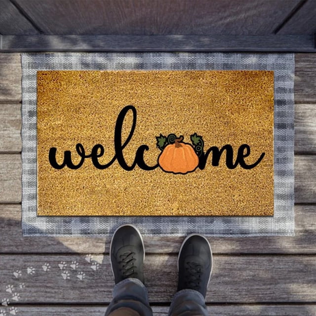 Hbdhejl Funny Doormats Welcome Fall Pumpkin Thanksgiving Floor Mats Welcoming Front Porch Decorative Doormats For Entry Way Rugs With Heavy Duty