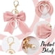 thumbnail image 5 of Llavero rosa con dije para bolso, mochila, llavero con lazo, llavero de perla, accesorios, llavero con colgante de perla en forma de corazón, 5 of 9
