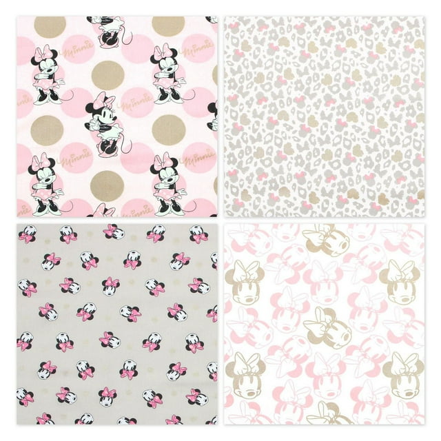 Fabric Creations Disney Minnie Mouse 4 Piece Cotton Fat Quarter Bundle