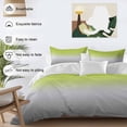 thumbnail image 3 of 3 Piece Green Gray Ombre Duvet Cover Set Twin Size, Microfiber Comforter/Quilt Cover with Corner Ties and 2 Pillowcases, Modern Gradient Abstract Art All Season Soft Bedding with Zipper Closure, 3 of 8