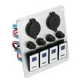 4 Gang Rocker Switch Panel Waterproof Marine Boat Toggle Switch Panel