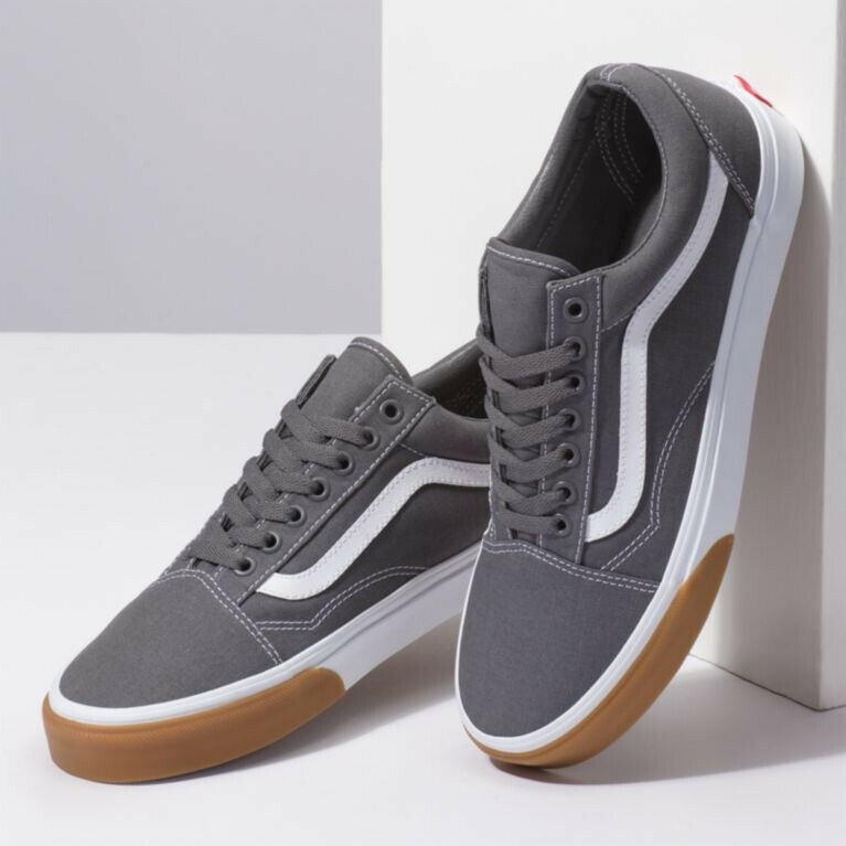 Vans Old Skool Gum Bumper Pewter/True Men's Classic Skate Shoes Size 8 -