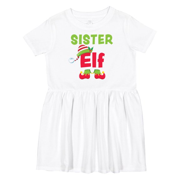 Inktastic Christmas Sister Elf Girls Toddler Dress