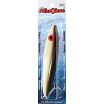MirrOlure He-Dog Floating Twitchbait Fishing Lure, Bone/Black Back