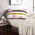 thumbnail image 6 of Fuzoiu Gold Glittering Hearts and Flamingos Print Fuzzy Pillowcases, Super Soft Pillow Case Cover with Zipper for Bedroom, Sofa, Couch,Cozy Pillow Shams for All Seasons-14"x20", 6 of 6