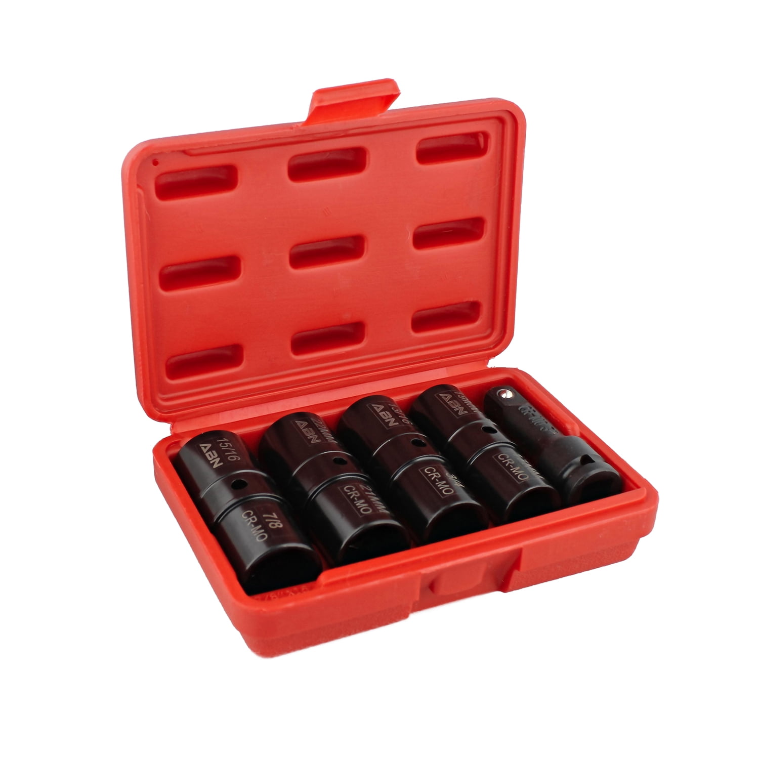 ABN Double Side Lug Nut Socket Set, 5Pc 1/2Inch Drive Flip Impact
