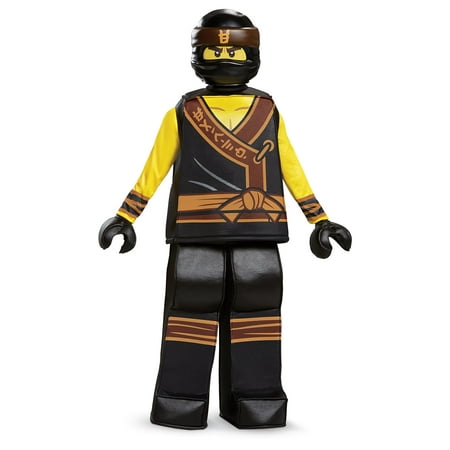 Disguise Cole Lego Ninjago Movie Prestige Costume, Yellow/Black, Large (10-12)