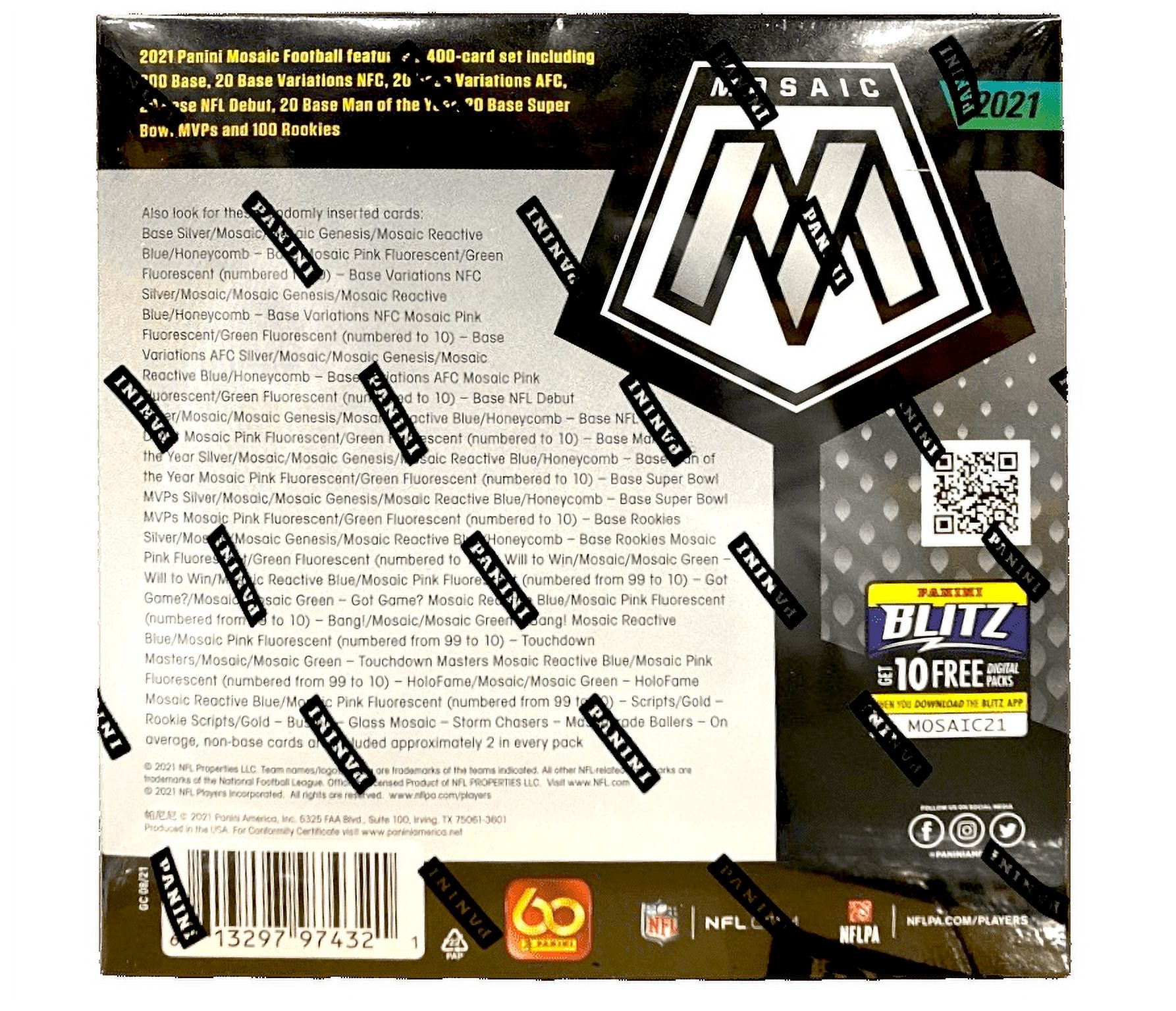 21 Panini Mosaic Football Mega Box Trading Cards