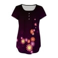 thumbnail image 4 of HKEJIAOI Womens Summer Tops Manches Courtes Plissé devant V Cou T-Shirts Blouse Tunique Décontractée, 4 of 7