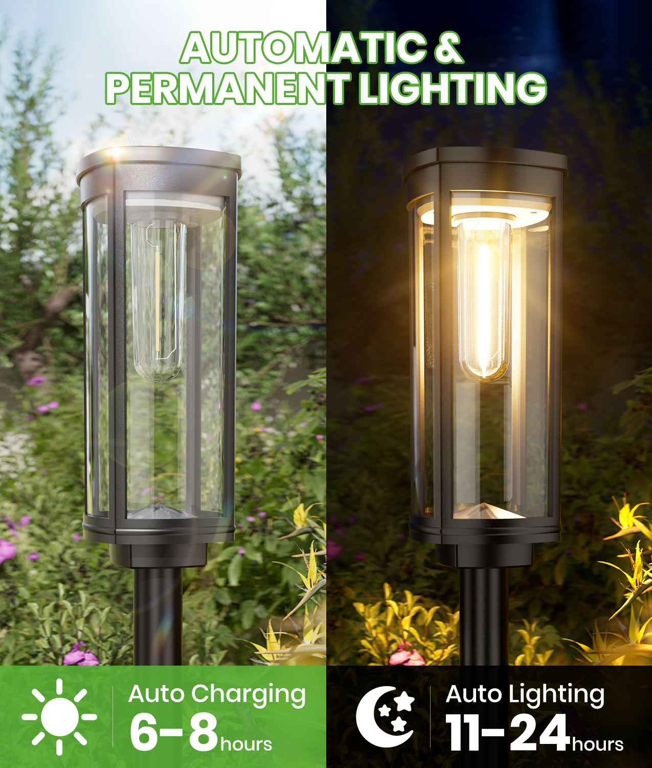 Bitpott Solar Pathway Lights, 8 Pack LED Warm White Outdoor photo 4