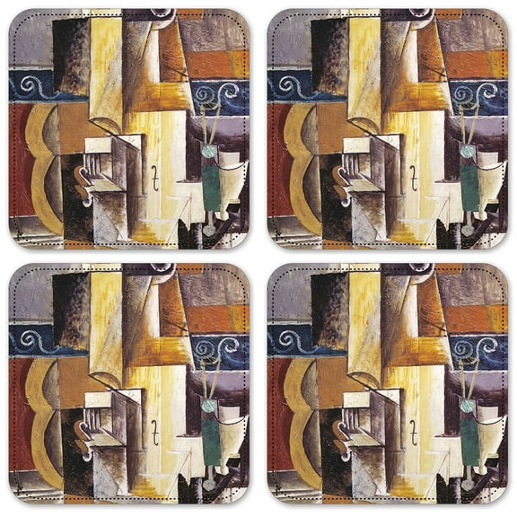 Vinyl Drink Coasters - Set of 4 - Picasso: Violin & Guitar