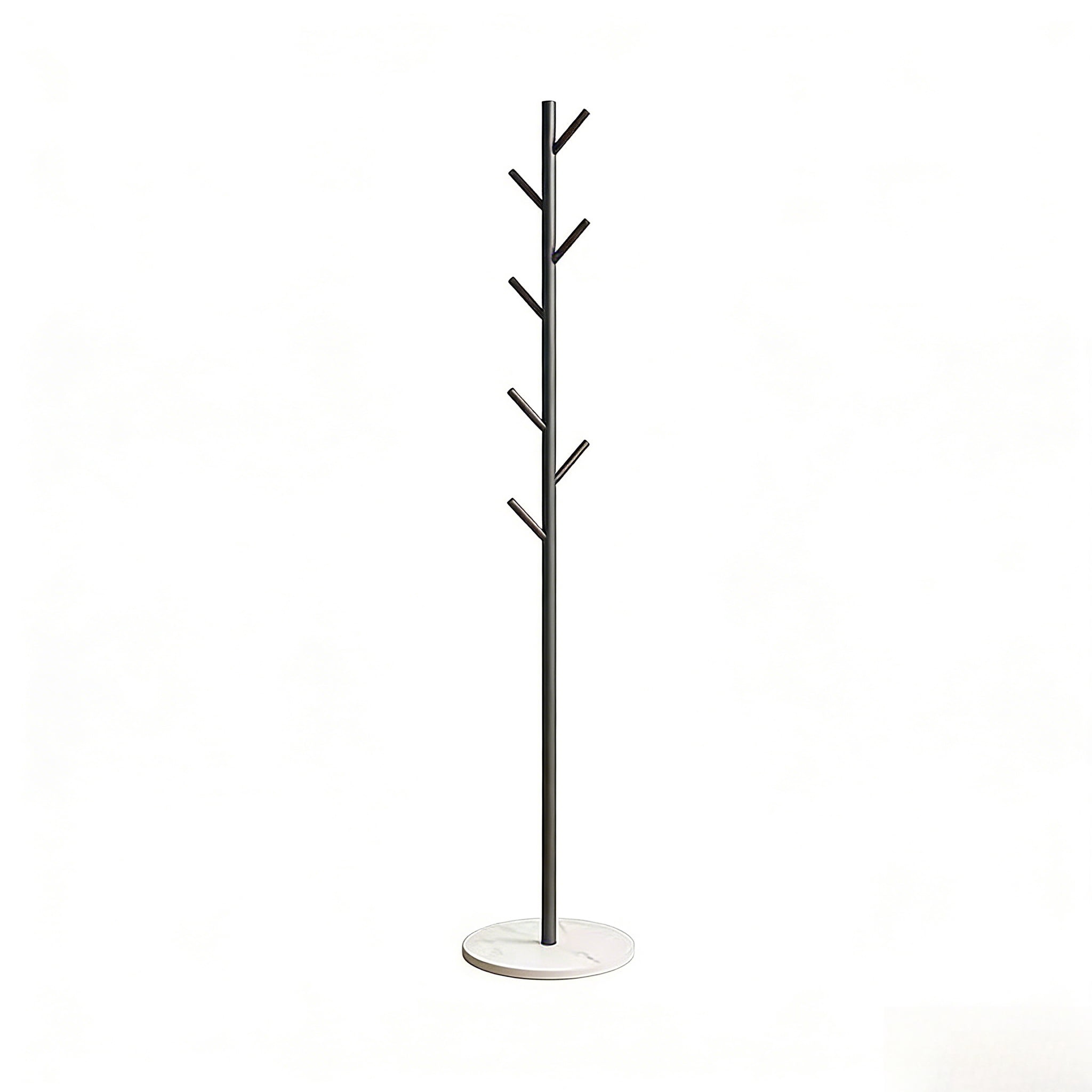 Modern Metal Coat Rack Stand Sturdy Freestanding Clothes Hanger With Bottom Storage Shelf Side Hooks Space Saving Hall Tree For Entryway Living Room Bedroom Office Hallway