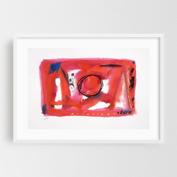 Feminine Wiles Series Two #5 - Mixed Media Abstract Modern Art Geometric Minimalist Pop Art Psychedelic Surrealism White Framed Wall Art Print 12 x 18 inches
