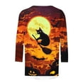 thumbnail image 4 of VKOYWKM Women's Halloween T-Shirts 3/4 Sleeve Funny Witch Graphic Tees Fall Crew Neck Loose Fit Vintage Halloween T-Shirts Shirts, 4 of 4