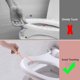 thumbnail image 4 of Clip para soporte de asientos de inodoro, elevador de asientos de inodoro de baño rosa y verde, elevador de tapa de inodoro en forma de seta sin contacto para uso doméstico, paquete de 2 oso de fresa Electrónica, 4 of 5