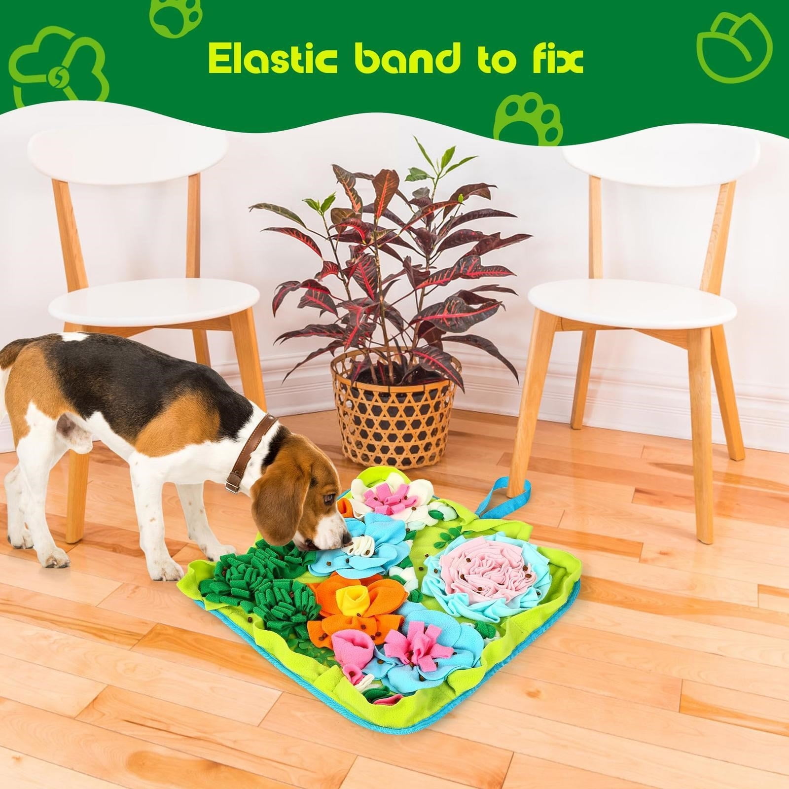 Sniffing Rug for Dog Washable Interactive Feeding Mat Tear Resistant and Waterproof Snuffle Pad Pet Puzzle Toy 50x50cm