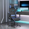 thumbnail image 2 of Silla Gaming VidaXL ajustable con reposapiés de tela negro/azul, 2 of 9