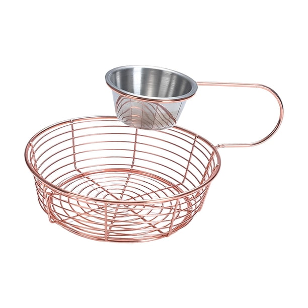 Cesta para Platos de Aperitivos BLESIY con Taza Colgante Acero Inoxidable 17 cm x 13 cm x 5 cm