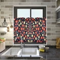 thumbnail image 4 of Yayeee Kitchen Curtains Light Filtering 27"x24" Rod Pocket Short Cafe Window Panel, Red Floral, 4 of 7