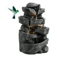 thumbnail image 3 of DJZ 5-Tiers Cascading Rock Water Fountain Outdoor Water Fountain Outside Patio Water Features Fountain with LED Light and Pump,Garden Waterfall Decor, 3 of 13