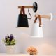 thumbnail image 5 of Lámpara de pared de madera blanca LED para mesita de noche, luz de noche para niños, decoración moderna nórdica para interiores, loft, blanco cálido 85-265 V, 5 of 5
