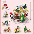 thumbnail image 3 of Bloques de construcción de la serie de Navidad para niños, Mini casa de invierno de reno, modelo de ladrillos DIY, juguetes creativos, regalo de Navidad, 6 en 1, 3 of 5