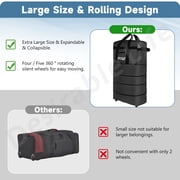Desirable Life 40in 4 Layer Expandable Suitcase Bag Collapsible Rolling Wheeled Duffle Bag Large for Home Storage Cargo Travel Business Moving Luggage