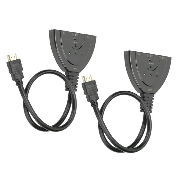 Caja de puerto HDMI, 2 piezas HDMI Splitter 3 HDMI Hub HDMI Switch Artesanía superior