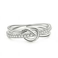 thumbnail image 2 of Eclet Jewels Brilliant 0.6 Ct Round Cut Moissanite Ring - Silver 14K White Gold Plated Ring - Twisted Cross Over Shank Engagement Ring for Women's - Criss Cross Wedding Overlaped Moissanite Rings, 2 of 9